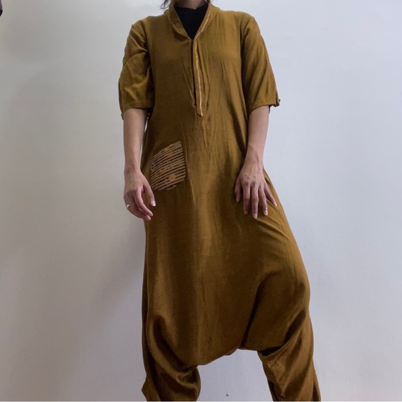 Khaki Brown women’s jumpsuit - Picture 1 of 8